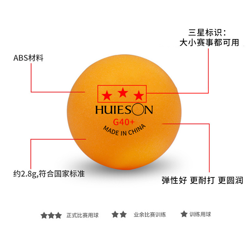 Factory Direct Supply of Huisheng G40+ Samsung Table Tennis Professional Multi-Ball Training and Competition Balls, Seam Balls, Bulk Wholesale