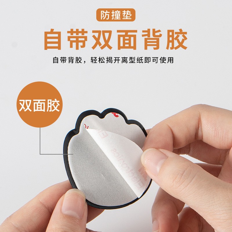 Cute 3D cat claw anti-collision sticker door handle toilet cartoon cushion mute anti-collision pad silicone protective pad wholesale