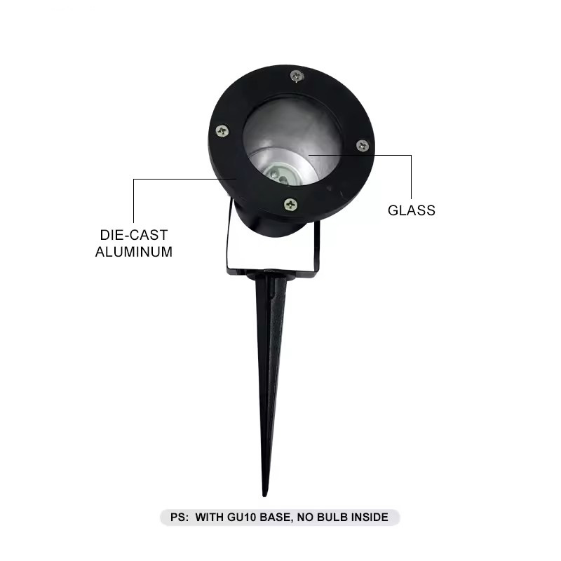 Outdoor Waterproof Ground Plug Floodlight Projection Light Gu10 Round Plug-In Ground Light Courtyard Garden Underground Tree Light Outdoor