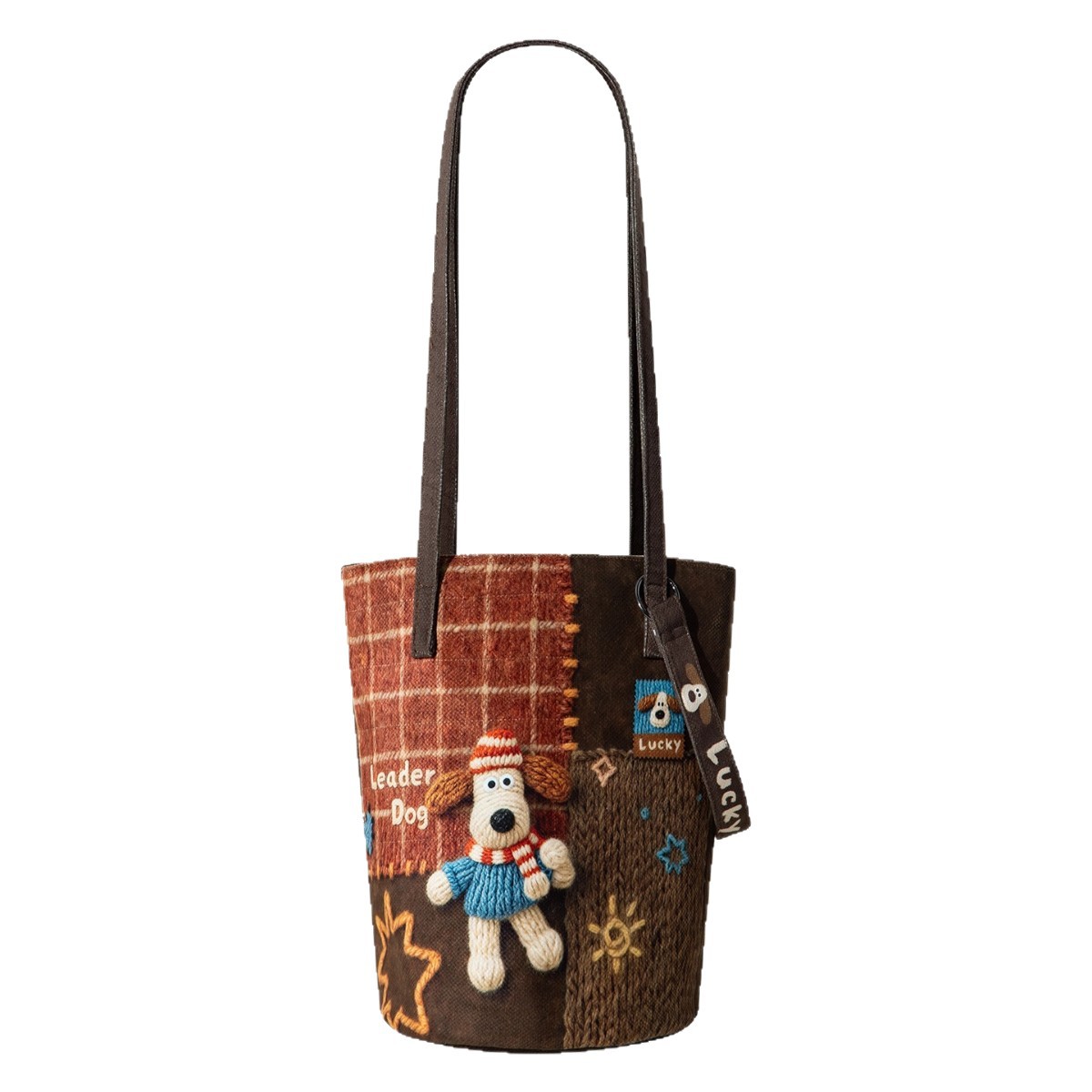 Factory Customized Printed Commuter Bag Casual Bucket Bag Crossbody Canvas Bag College Student Commuter Bag Velvet Bag Digital