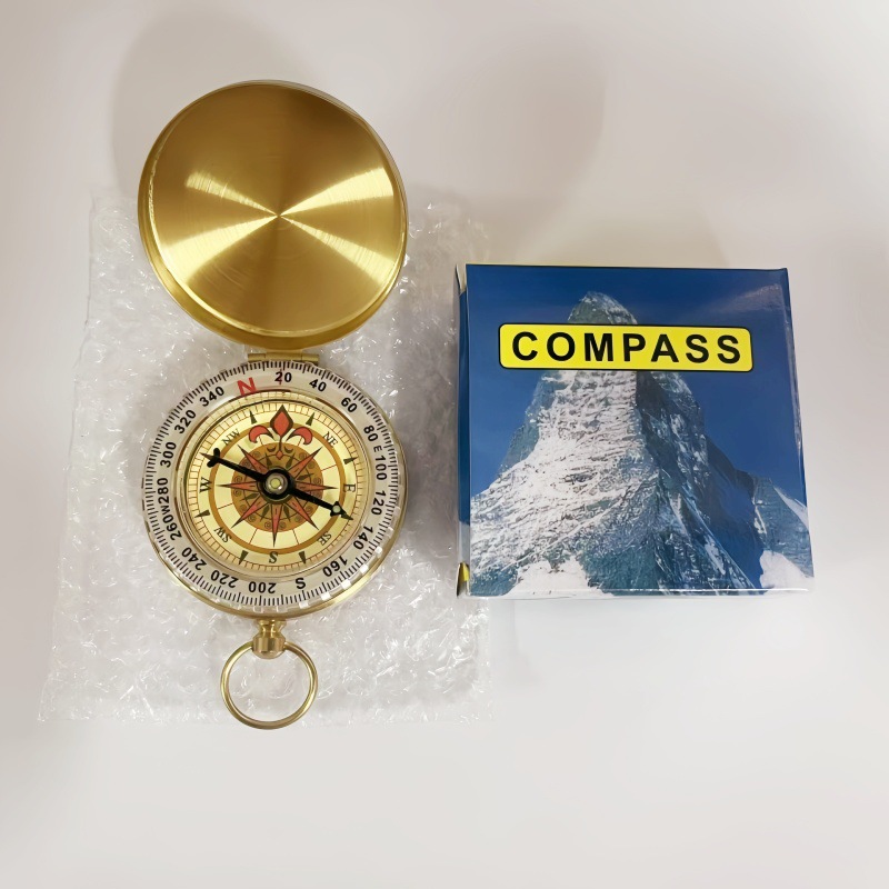 Source Manufacturer G50 Flip-Top Brass Outdoor Compass Strong Luminous Multi-Functional High-Precision Compass High-End Pocket Watch