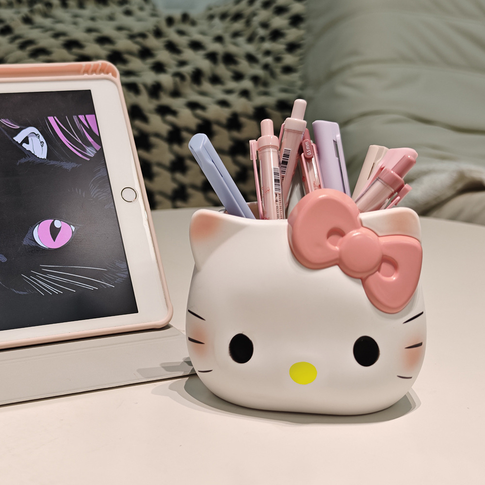 Cross-Border Hellokitty Storage Pen Holder Kt Cat Makeup Brush Pen Holder Cute Office Desktop Birthday Gift