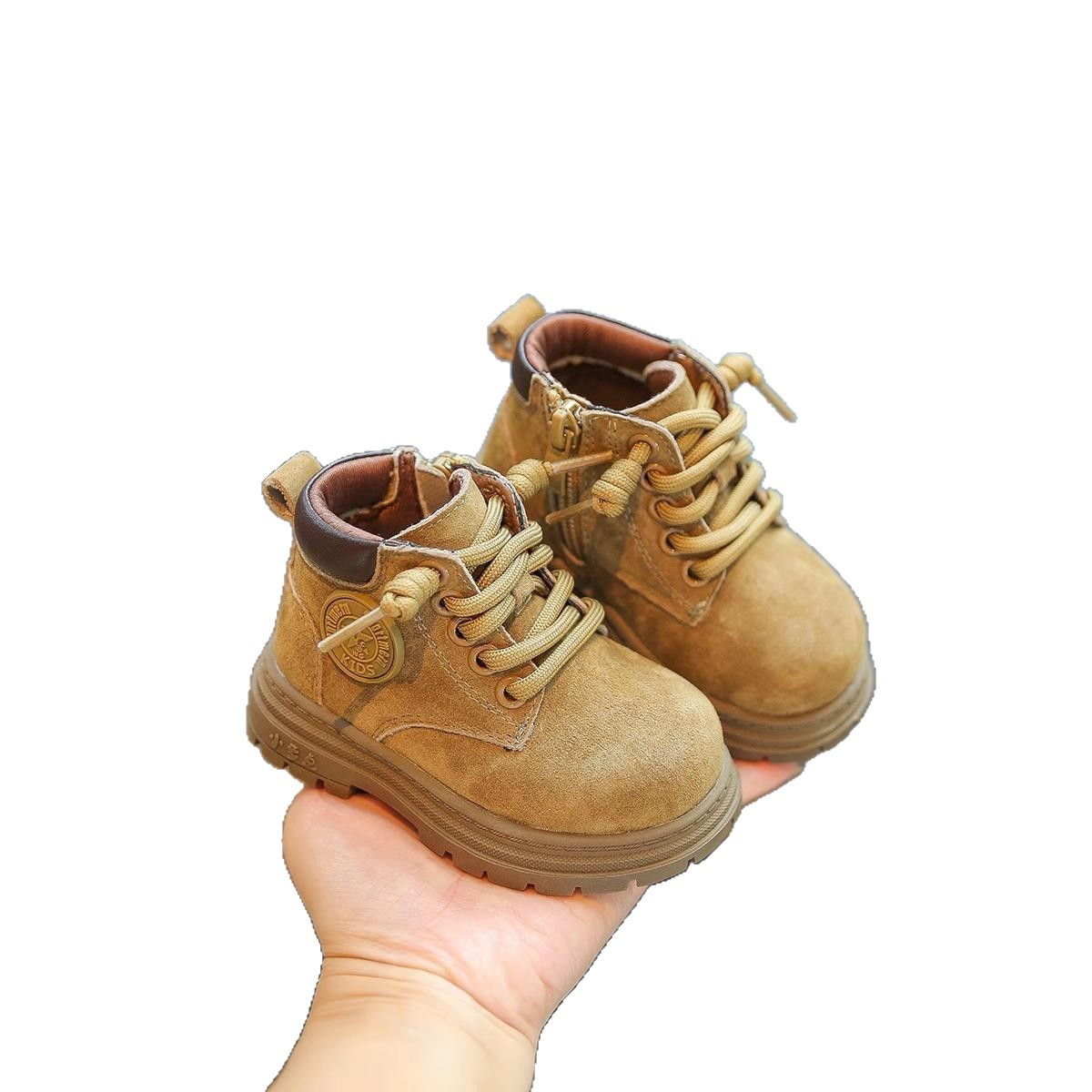 Children's Shoes Martin Boots 2025 Autumn and Winter New Kidsren's Shoes Girls' Baby Shoes Small Yellow Boots Boys' Shoes Soft-Soled Short Boots