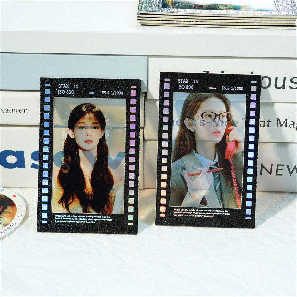 3inch Ins Xiaohongshu Light and Shadow Reversal Film Colorful Film Star Chasing Photo Reversal Film Frame Black Frame with Adhesive Backing