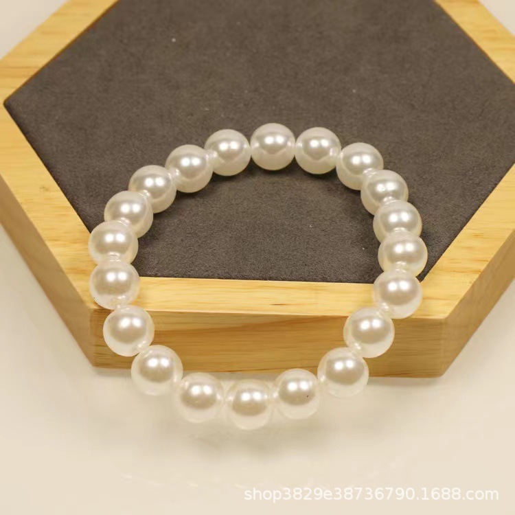 Beaded bracelet imitation pearl bracelet 8MM beads bracelet stall small goods wholesale elastic bracelet diy bracelet for women