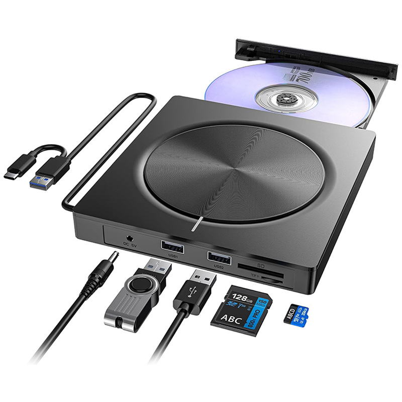 Многофункциональный внешний привод CD/DVD USB3.0 для мобильного чтения дисков