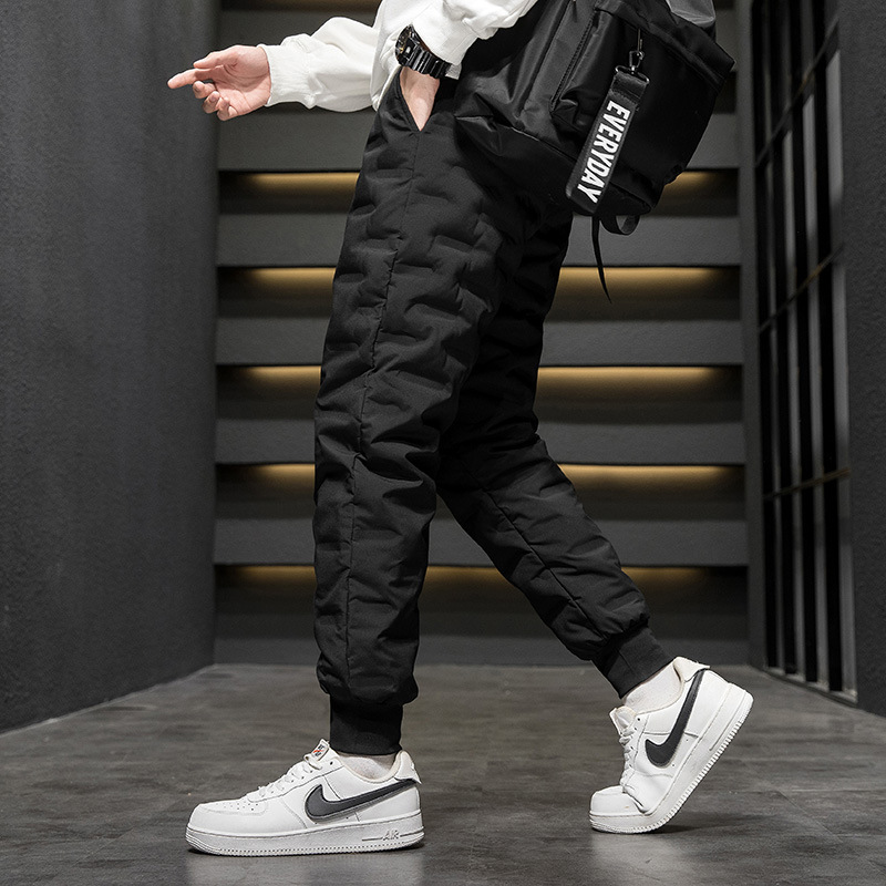 Men's Cotton Pants Fleece-lined Thickened Outer Wear Autumn and Winter Warm Cotton Pants Loose Fashionable Cold-proof Casual Pants for Men