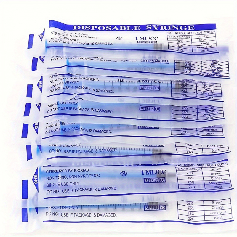 2026 New Cross-Border Dropshipping 100 Packs of 1 ml Sterile Syringes