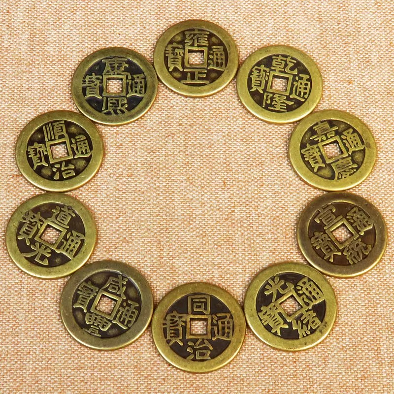 Pure Copper Thickened Five Emperors Coins Loose Coins 2.5cm Real Copper Coins for Threshold Sixty Emperors Coins Thick Copper Plate Coins Bulk