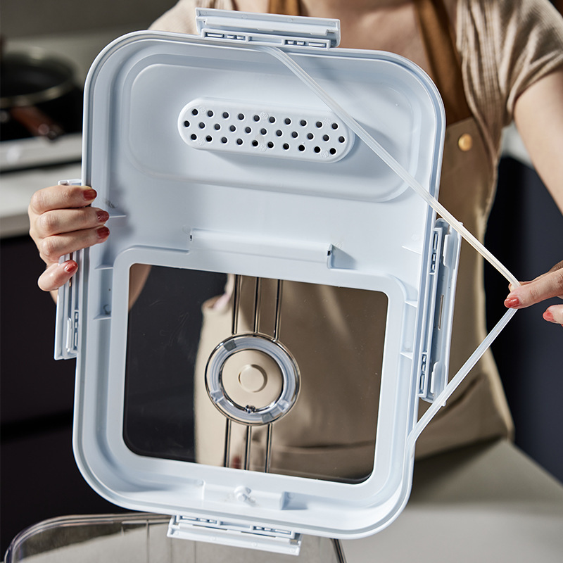 Transparent Flip-Top Rice Container, Large Size, 15kg Compartments, for Storing Cat and Dog Food, Household Storage Box, Kitchen Sealed 10kg Rice Storage Box