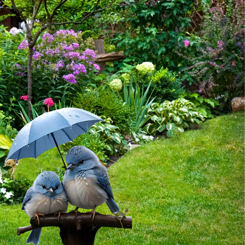 2026 Новый кросс-бордерный дропшиппинг голубая птица зонт садовый подвес 2D акриловая скульптура животного