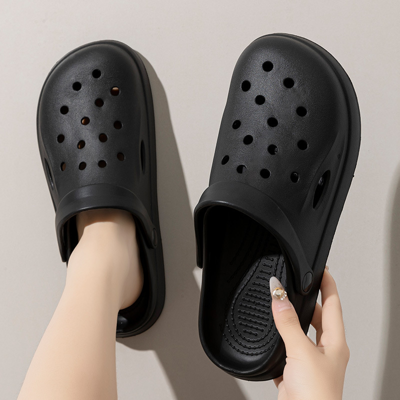 Cross-border Hole Shoes Garden Shoes Men's Summer Outer Wear Half-covered Toe Slippers Women's Thick-soled Couple Non-slip Beach Shoes