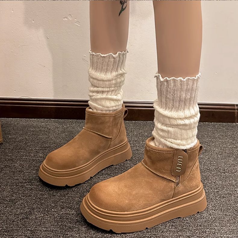 Girls Snow Boots 2025 Winter New Medium and Large Kidsren's Furry Boots Little Girls Students Waterproof Large Cotton Shoes