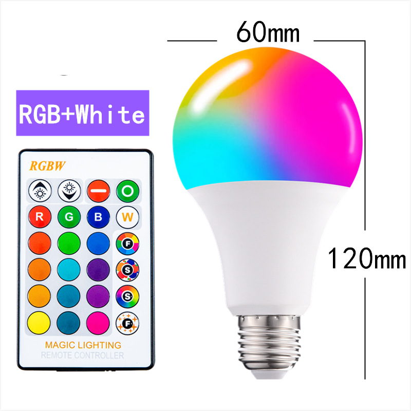 Led Light Bulb E27 Screw Base Plastic-Coated Aluminum Bulb Rgb Dimmable Remote Control with Memory Dimmable Remote Control Dimming