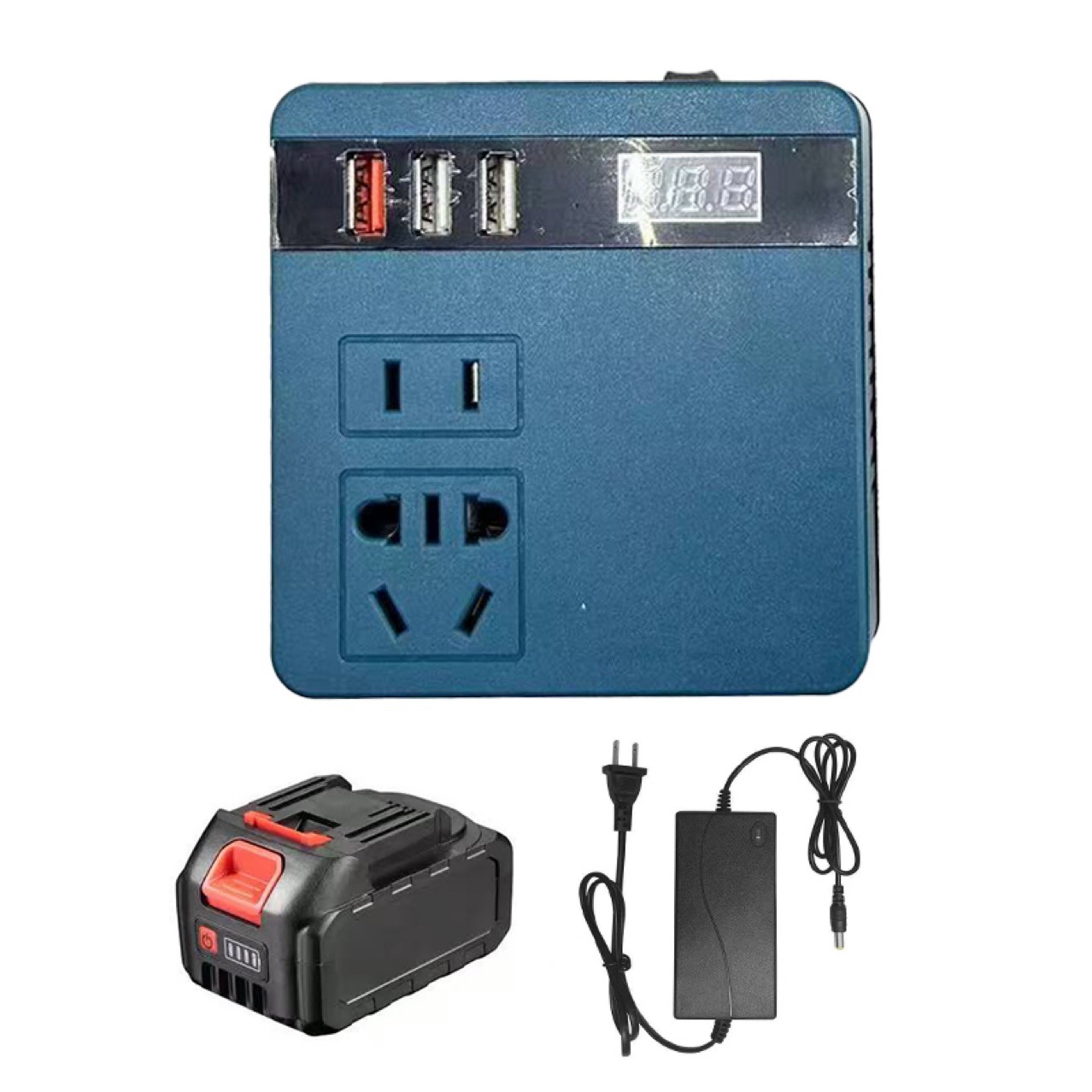 Cross-Border Popular Lithium Battery Inverter Lithium Battery Tool Battery Inverter Ac220Vdc5V Outdoor Work Inverter