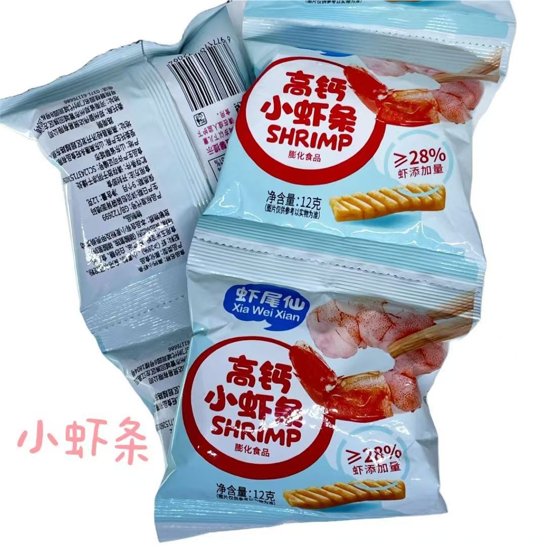 Shrimp Tail Fairy High-Calcium Shrimp Sticks Children's Snack 28% Fresh Shrimp Content 12g