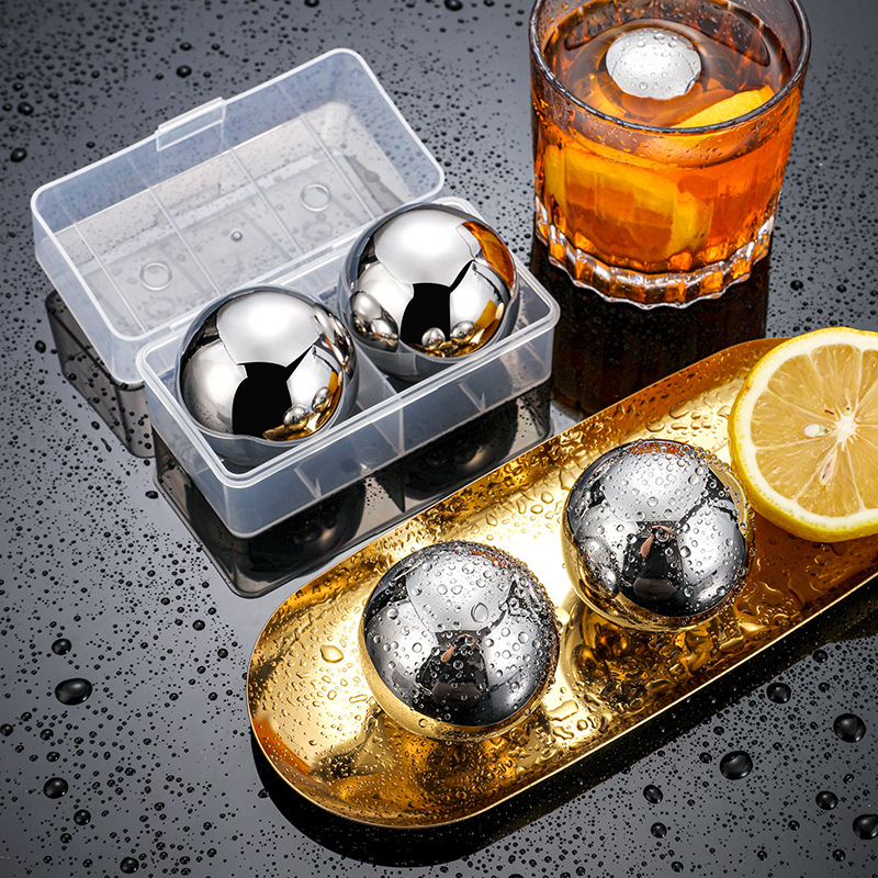 Большие ледяные шары из нержавеющей стали 304, 38/55 мм, для виски и напитков