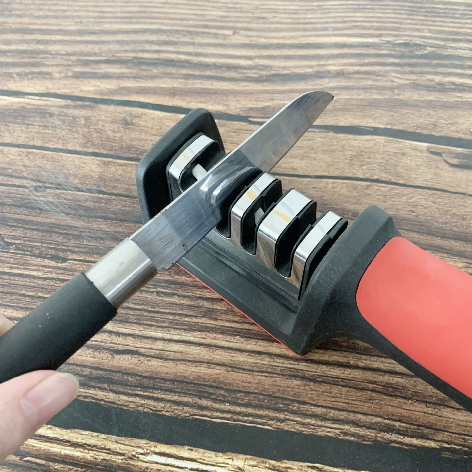 Knife sharpening tungsten steel multifunctional sharpening stone four-section stainless steel sharpener sharpening stone manual quick sharpening tool