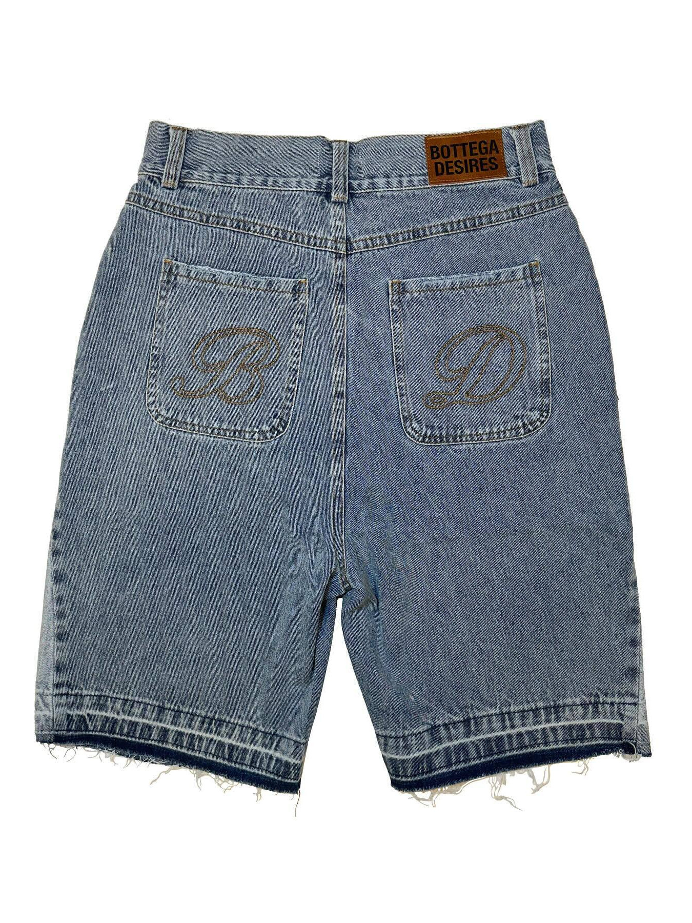2024 New Fashion Men's Street-fried Loose Pants Fashion Brand Retro Letter Denim Shorts