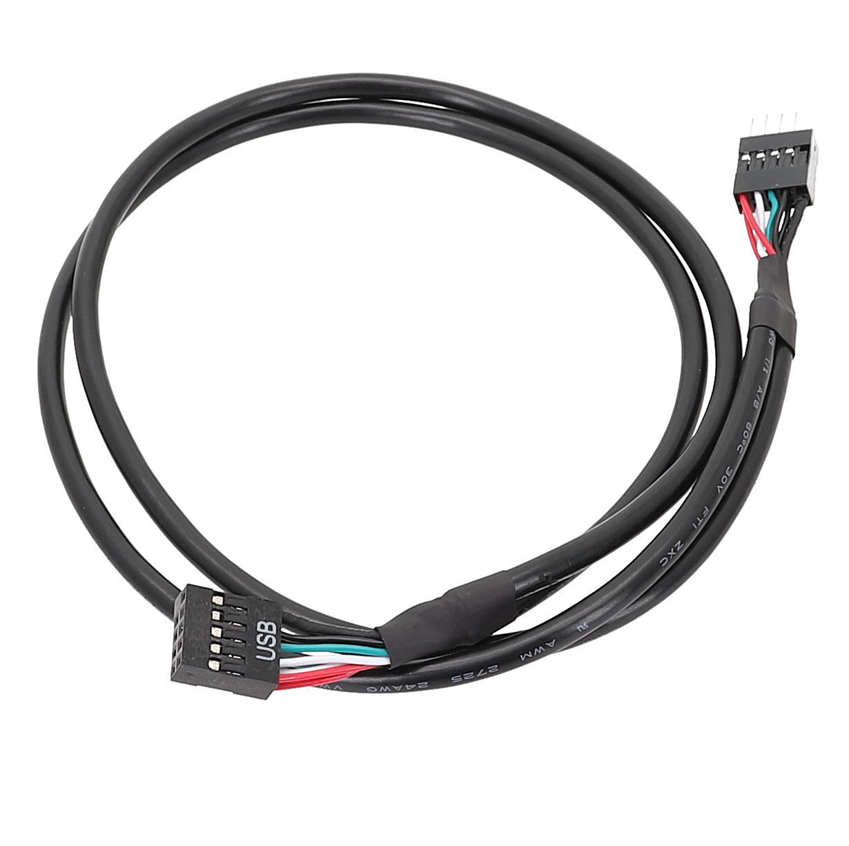 Mainboard USB 9 pin extension cable mainboard USB2.0 extension cable USB cable with shield black double strand isolation