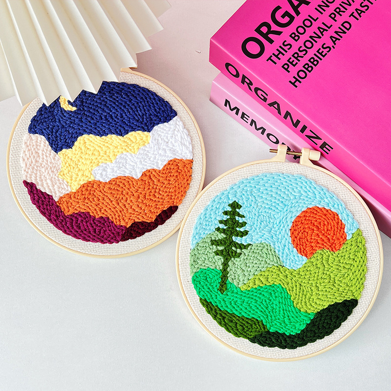 Temu Cross-Border Labelable Russian Stamp Embroidery DIY Handmade Embroidery Material Package for Kidsren Beginners Stamping Fun