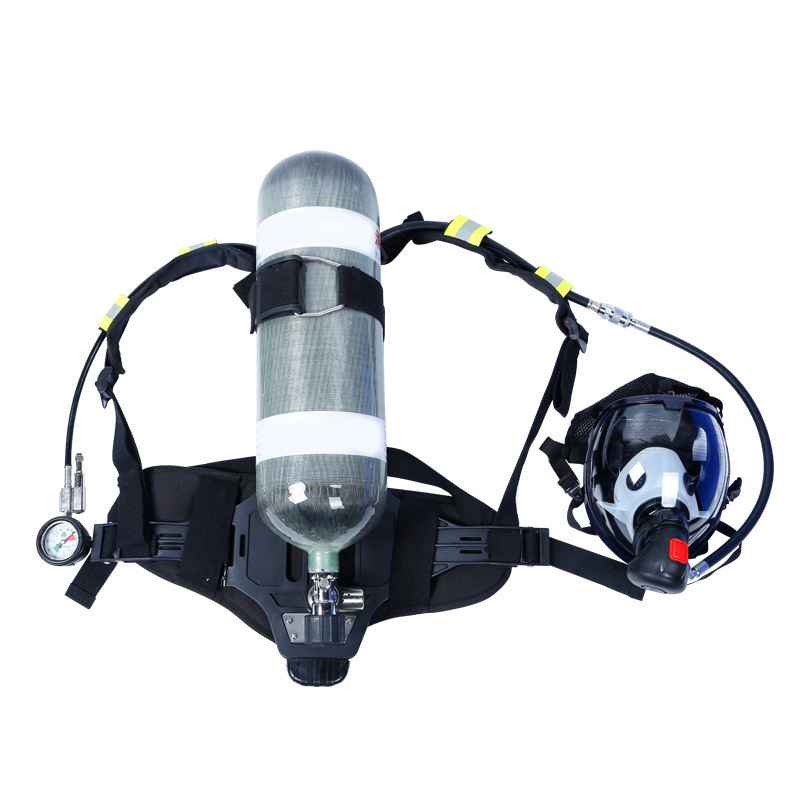 Self-Rescue Smoke-Proof Oxygen Full-Face Mask Mining Positive Pressure Air Respirator Carbon Fiber Escape Breathing Device