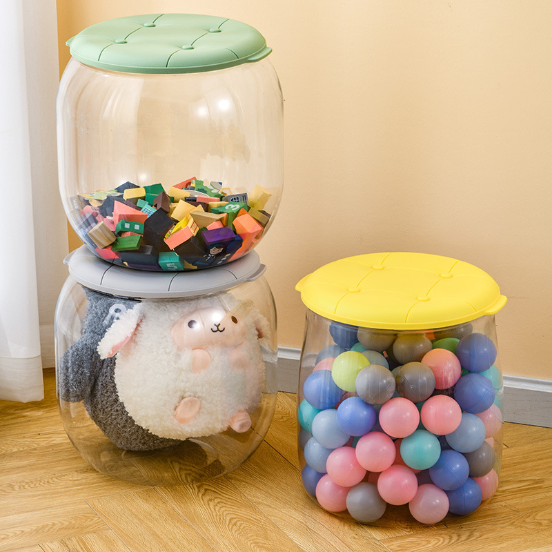 Многофункциональный пуф для хранения обуви, прозрачный стульчик для детей и взрослых, пластиковый ящик для кукол