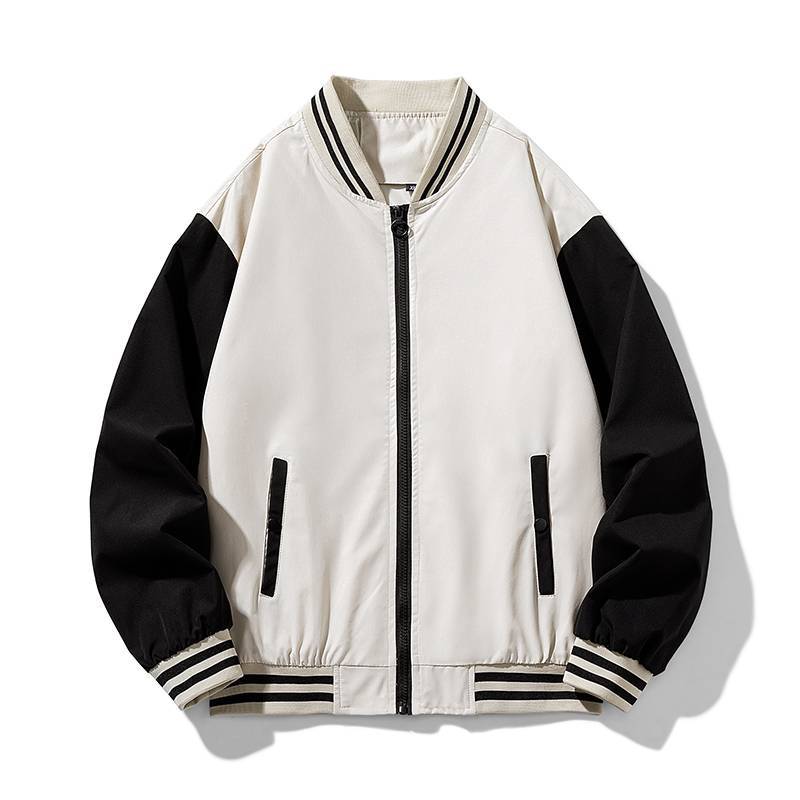 Trendy Baseball Collar Sports Color-Blocking Baseball Jacket Cardigan Custom Class Uniform Workwear Stand Collar Jacket Custom