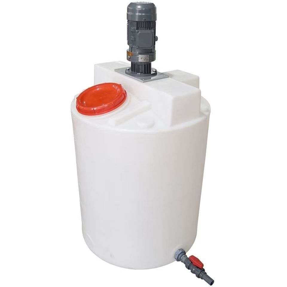 PE mixing barrel plastic with motor flocculant dosing PAM dissolving tank sewage treatment chemicals daily chemical stirring