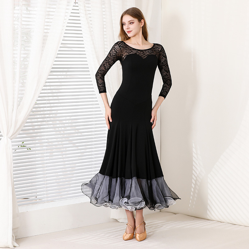 Mei Yu MY907 Lace Modern Dance Dress dress Ballroom Dance Dress Waltz Big Swing Dress