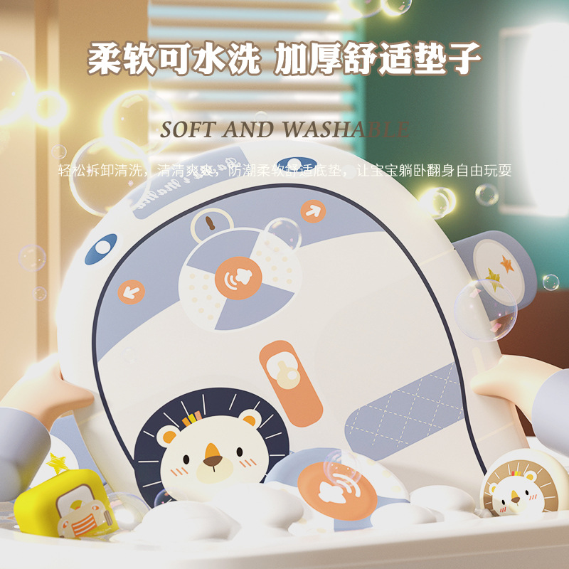 Infant Foot Piano Multifunctional Fitness Rack Baby Foot Music Toy Two-in-One Walker Trolley