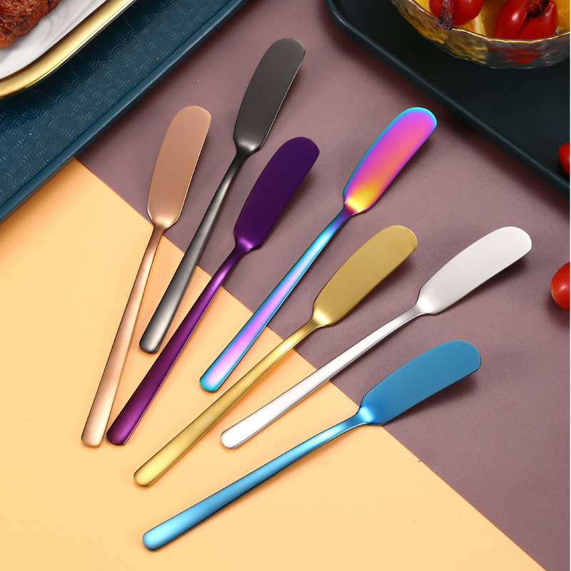 304 stainless steel butter knife factory western tableware jam cheese knife long handle butter knife decorating knife cream scraper