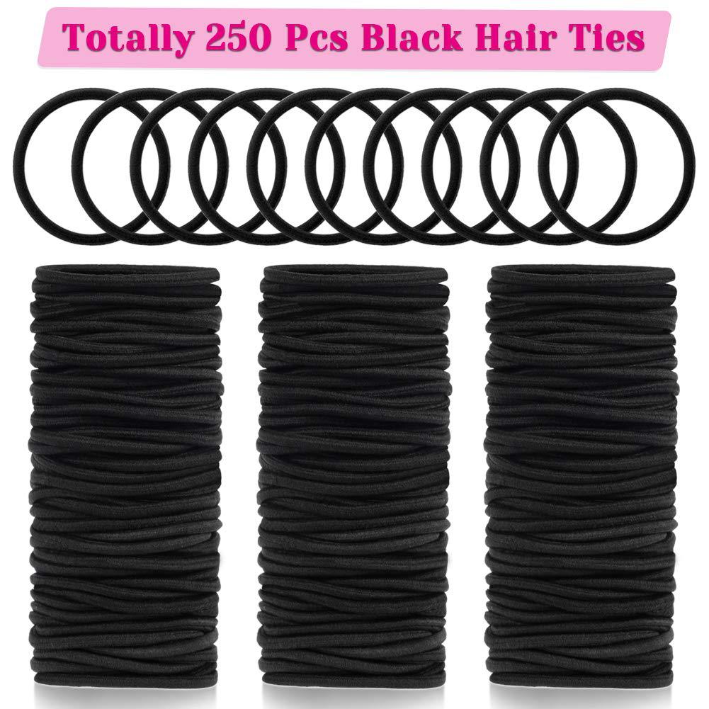 3mm seamless black high elastic rubber band does not hurt hair tie hair seamless hair ring diy accessories headdress hair rope