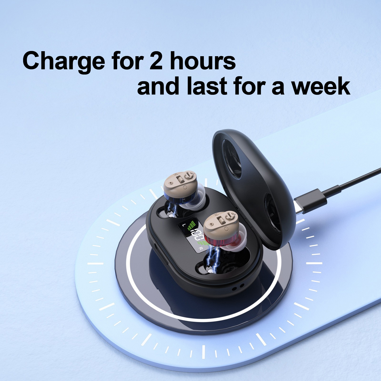 Cross-border hearing aids for the elderly invisible sound amplifier digital display rechargeable warehouse accessories hearing aids