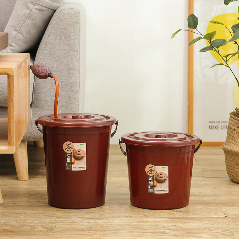 Tea Bucket Tea Slag Bucket Drain Bucket Kung Fu Tea Set Accessories Household Small Tea Bucket Tea Tray Tea Ceremony Tea Table Trash Bin