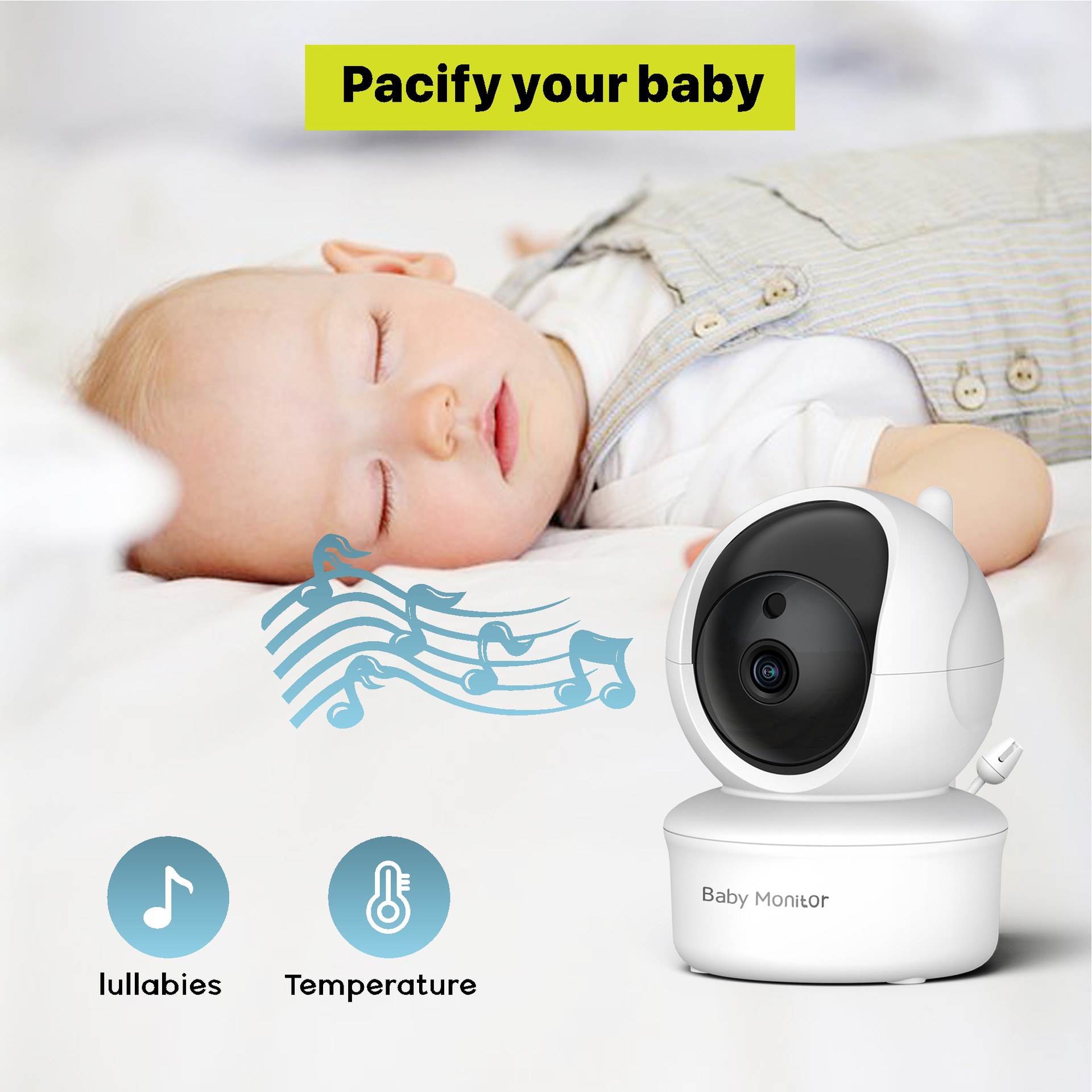 Amazon's Hot Model 5inch Large Screen Factory Low Price 360 Degree Shaking Head 5inch Baby Monitor Baby Monitor