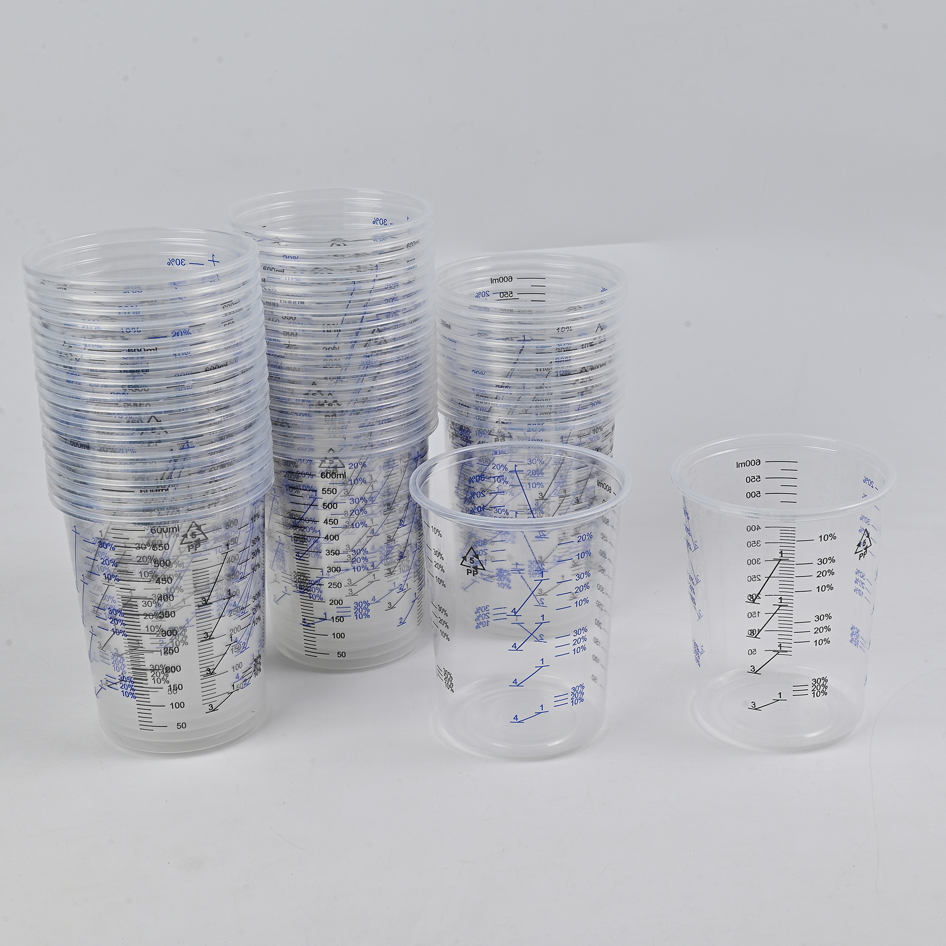 Pps Paint Mixing Cup Measuring Cup Transparent Plastic Paint Mixing Cup Disposable Transparent Formula Paint Mixing Cup Pp Paint with Scale