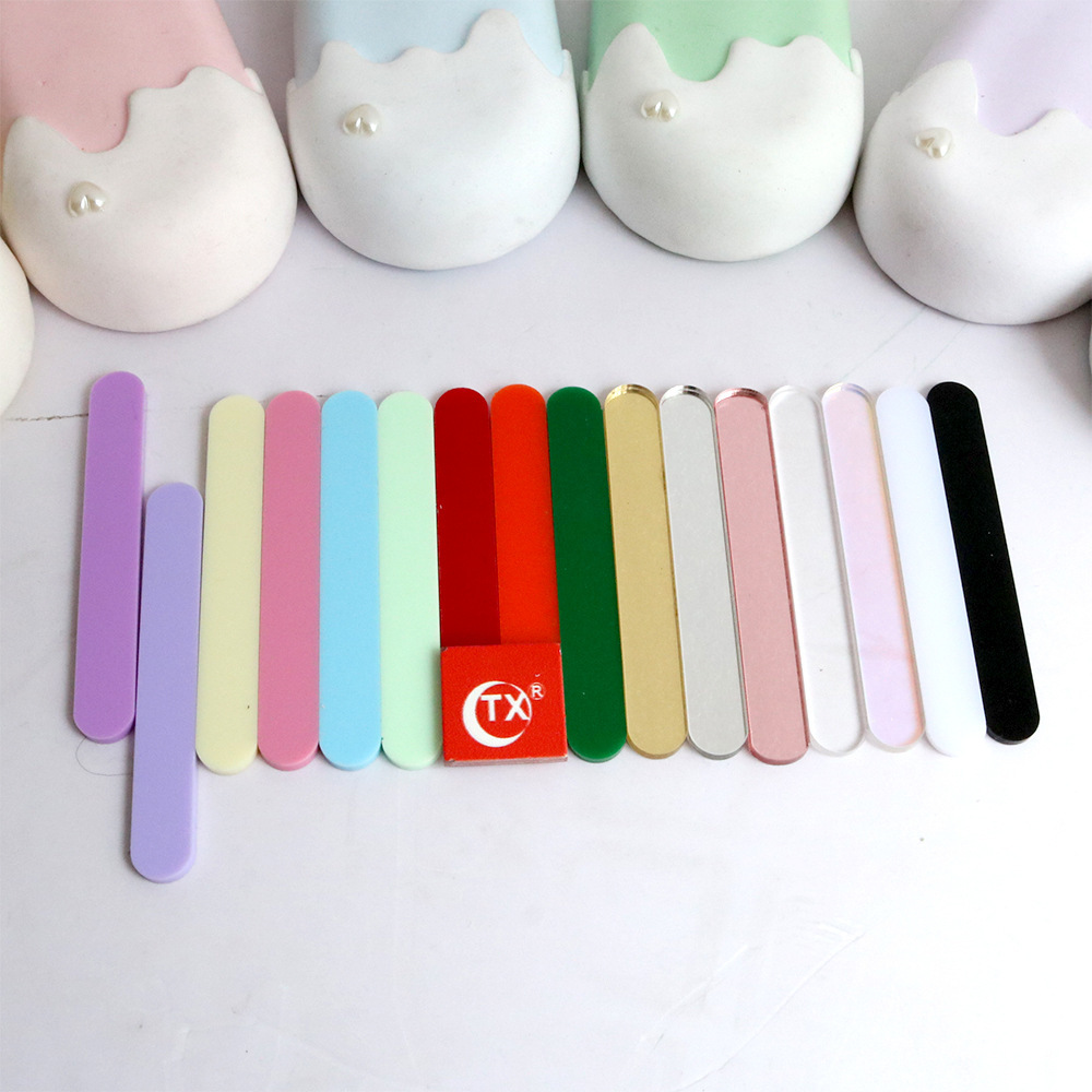 TX Thickeneded Acrylic 16-color Popsicle DIY Ice Cream Stick Mirror Cake Ice Cream Stick Snow Popsicle Mold
