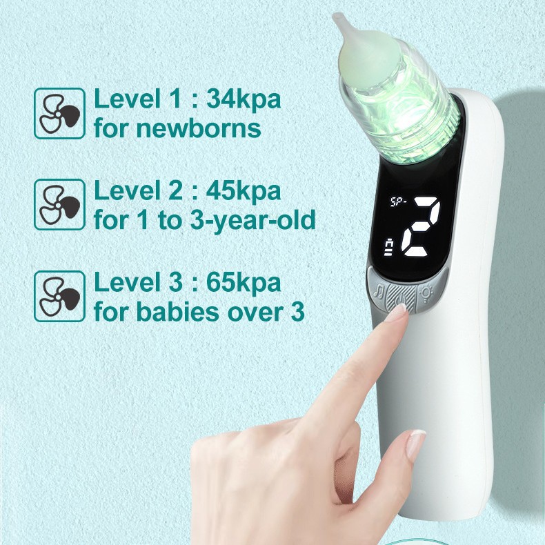 Cross-Border New Product Electric Nasal Aspirator Children's Nasal Congestion Cleaner Colorful Music Baby Nasal Aspirator Anti-Reflux