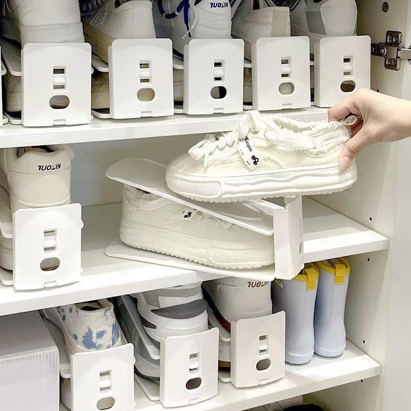 Thickened Double-Layer Adjustable Shoe Holder Shelf Home Entry Shoe Cabinet Storage Artifact Dormitory Foldableing Shoe Rack