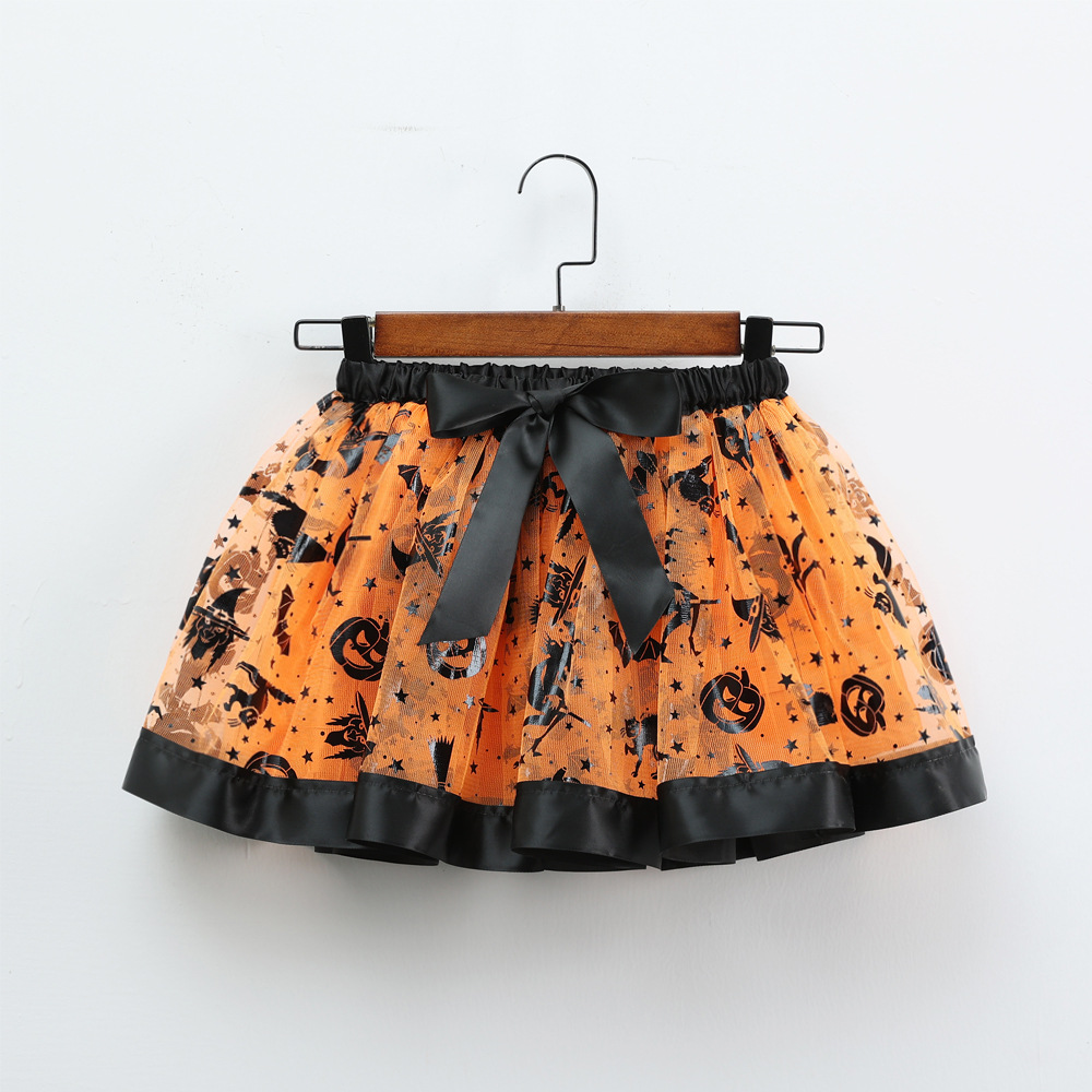 Halloween Broom Hat Set Three-Piece Witch Hat Holiday Party Kidsren's Tutu Skirt Ghost Festival Tutu Skirt