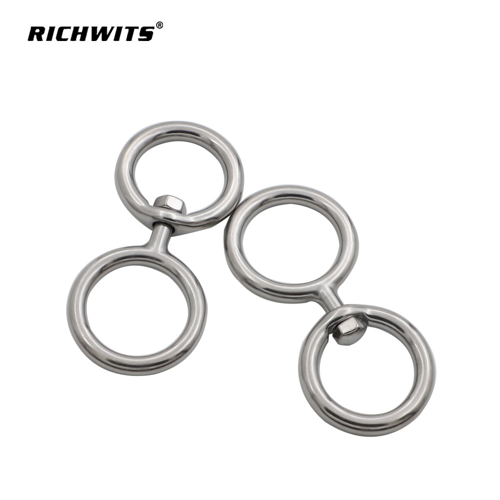 Stainless Steel Swivel Ring 304 316 Fishing Gear Swivel Universal Connection Buckle Figure-Eight Ring Pet Chain Swivel Buckle