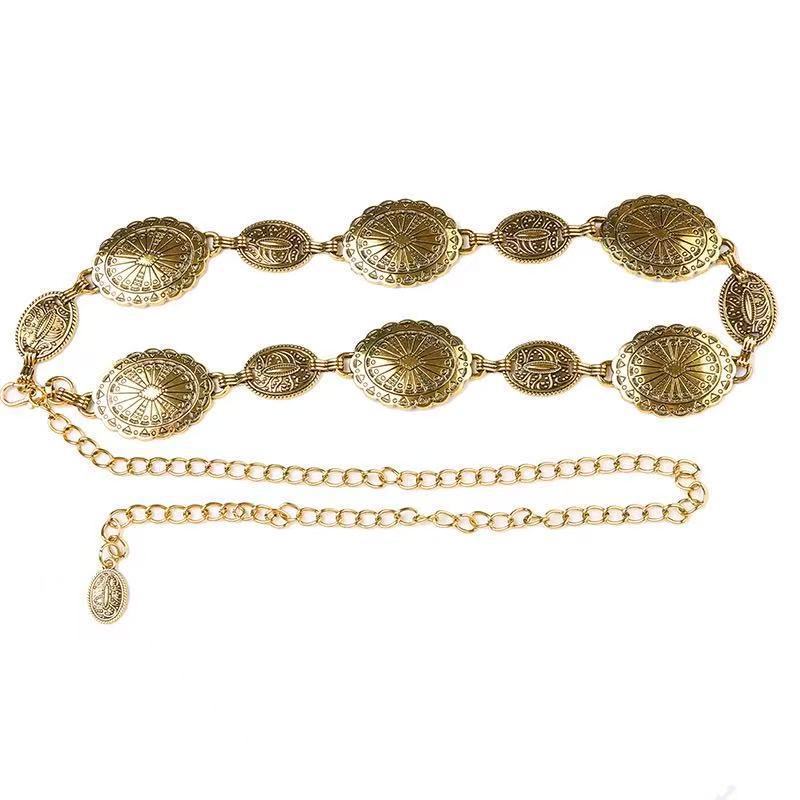 Retro Bohemian Ethnic Style Metal Chain Niche High-End Waist Chain Women's Skirt Decoration to Modify the Waist