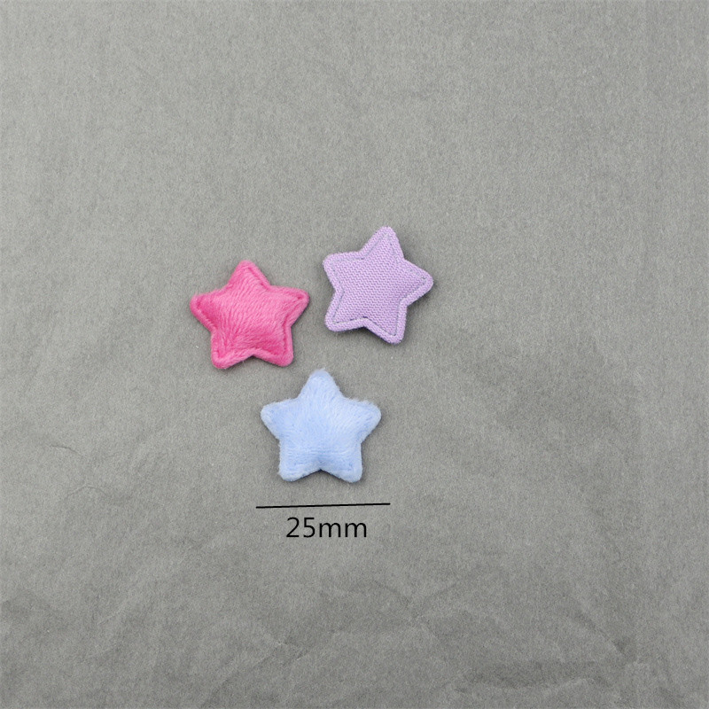 2.5cm plush star embossing accessories five-pointed star hair accessories hair accessories hair accessories handmade jewelry material diy accessories