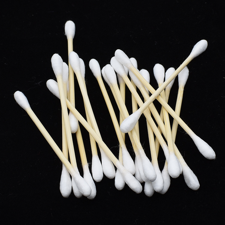 Beauty and hairdressing disposable wooden stick two-head cotton swab cool era cotton swab makeup stick household ear cleaning sanitary cotton swab