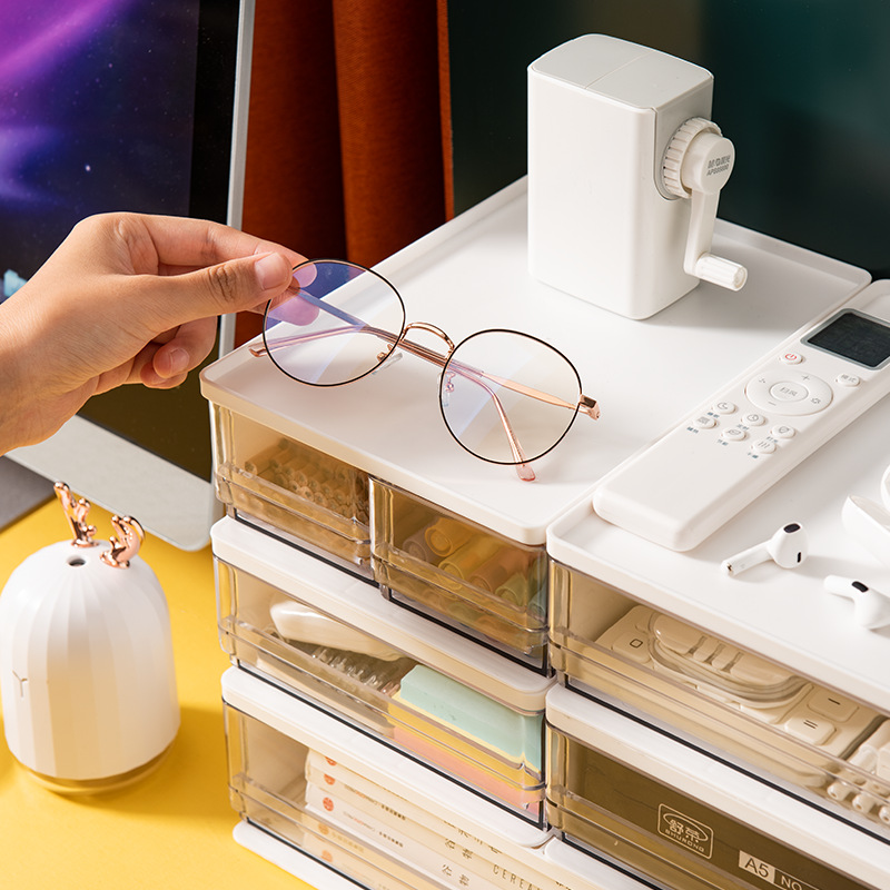 Large Capacity Drawer Desktop Storage Box Office Desk File Organizer A4 Paper Rack Storage Box