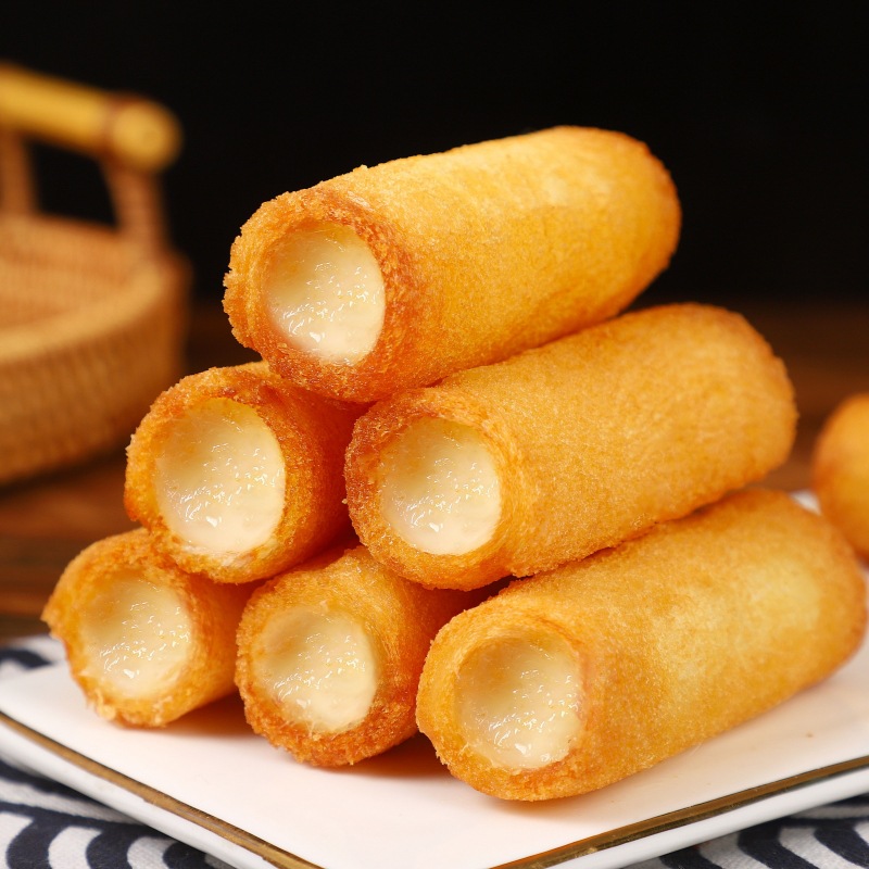 Full Box of 12 Bags of Crispy Milk Rolls, Premium Fried Snacks, Hotel Snacks, Breakfast Fast Food Fried Milk Rolls