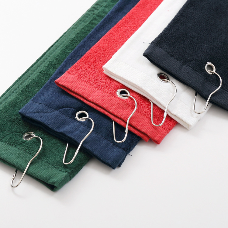 Golf Buttonhole Hook Towel, Soft Absorbent Cut Velvet Cleaning Ball Towel, Wholesale in Stock, Embroidered Logo