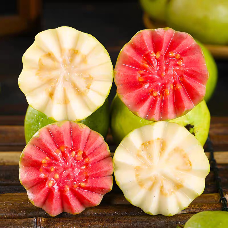 Guangxi Double Guava Guava Fruit Fresh Whole Box Seasonal Red Heart Guava Fruit Soft Waxy Crispy Sweet Free Shipping Guava