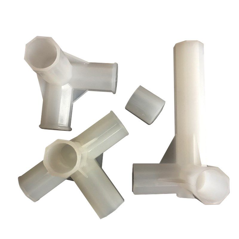 Simple Wardrobe 16mm Straight Tee Accessories Connector Assembly Wardrobe Tee Four-Way Plastic Connector Thickeneded Rubber Sleeve